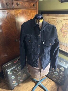 Rare Vintage 1970s Levi's Blue Corduroy Trucker Jacket - Size 36 - White Tab